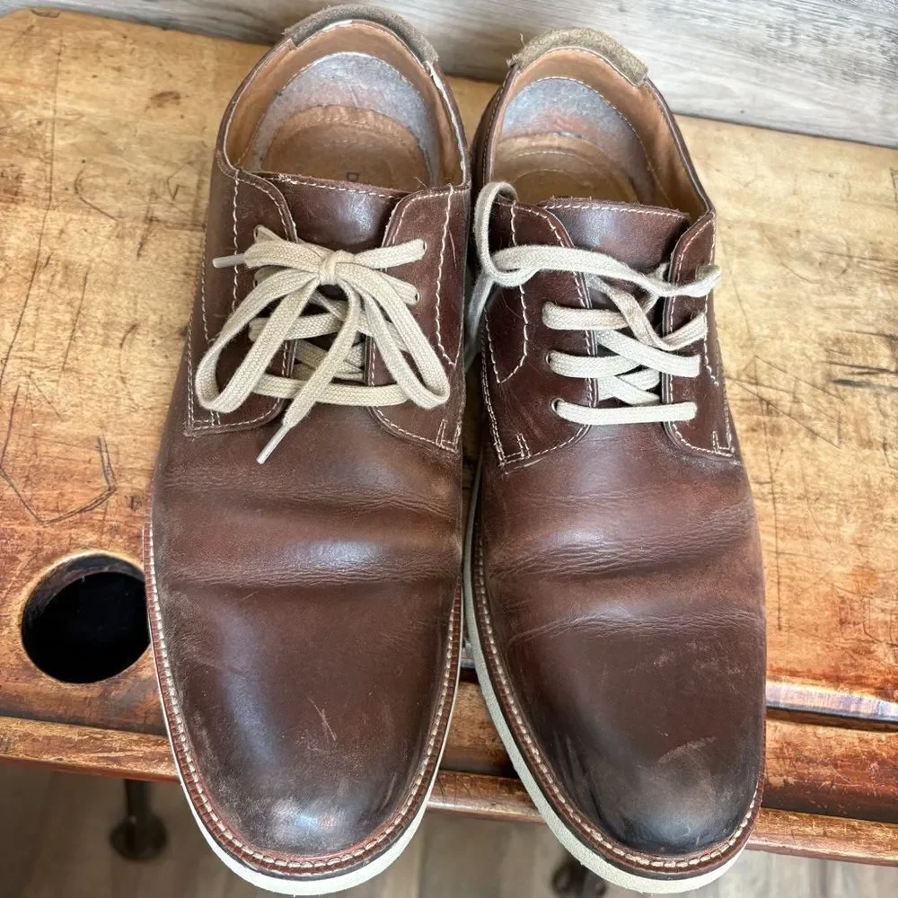 Dockers Classic Brown Leather Derby Shoes Men's sz 10.5 preworn